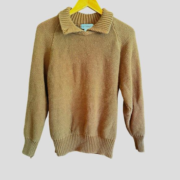 80s Vintage | Gap Clothing Co. | Brown Cotton Blend Collared Sweater | Medium - Picture 1 of 4